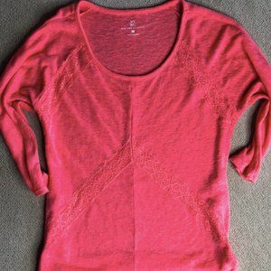 New York and Company Salmon Wide Neck Top